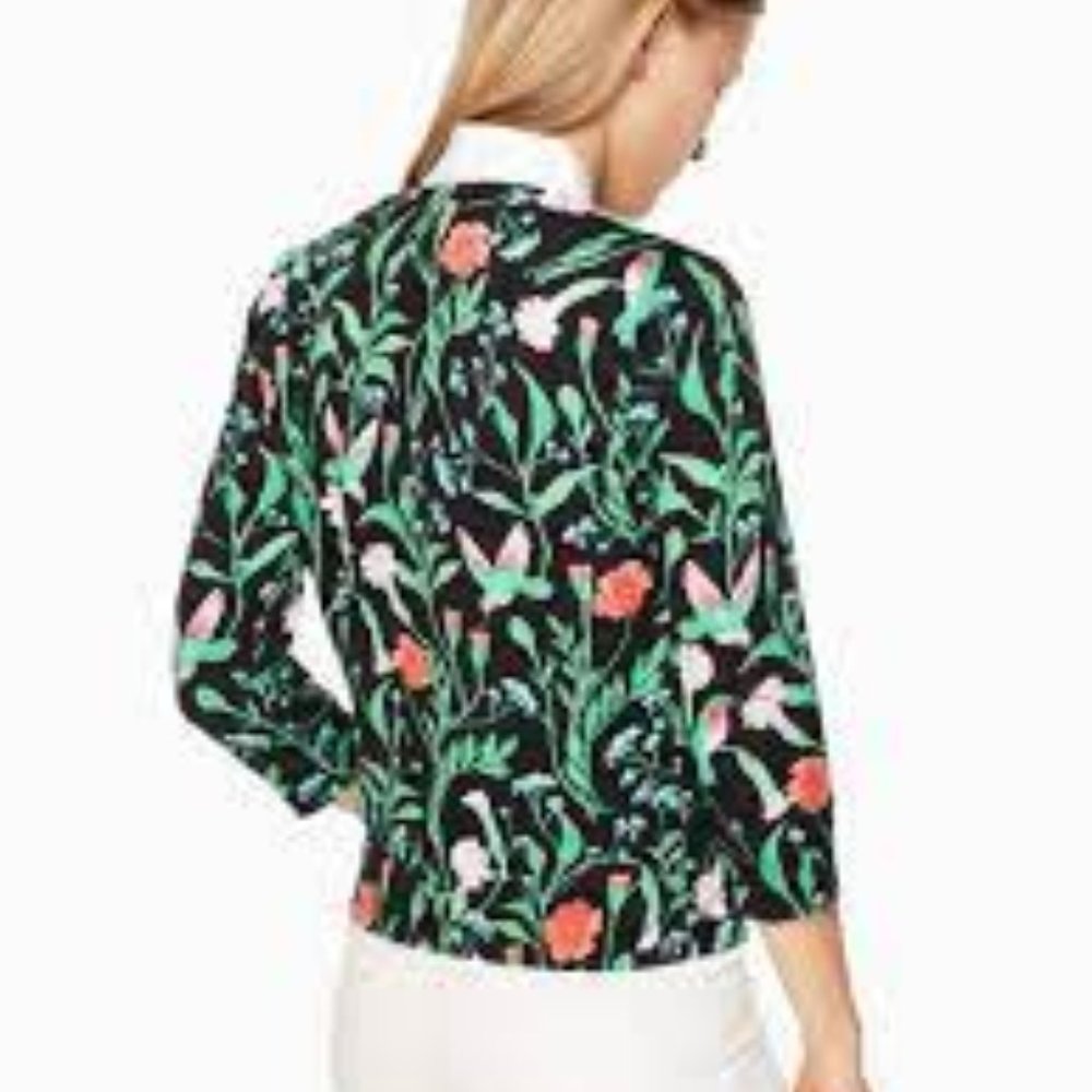 KATE SPADE Jardin Cardigan In Black - Picture 2 of 7